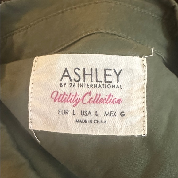 Ashley By 26 International Size Large Olive Green Army Utility Jacket - Picture 8 of 9